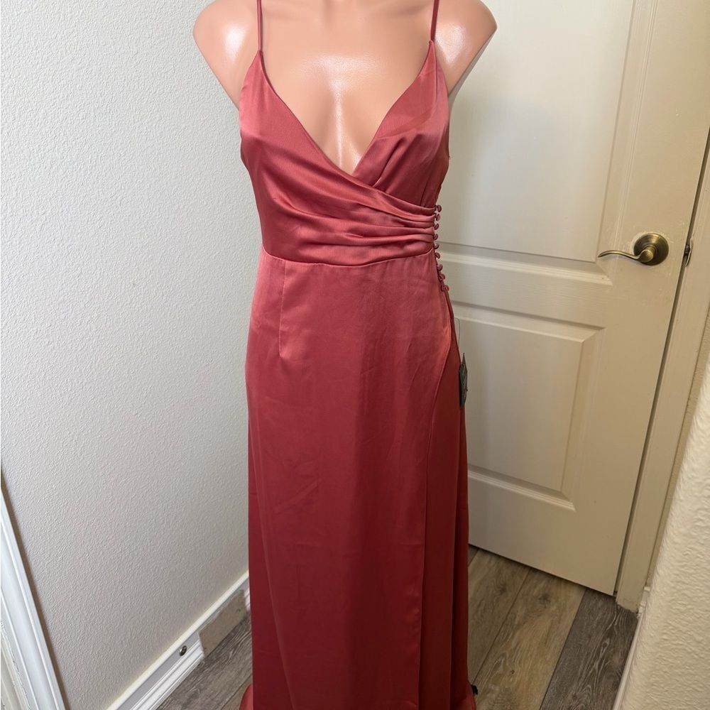 NWT Lulu's Maeve Satin Dress Sz M